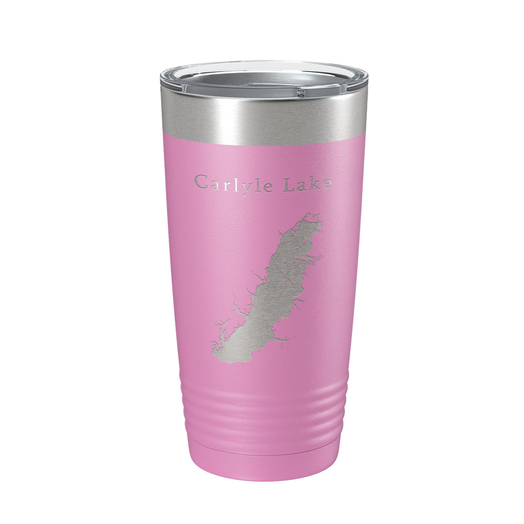 Carlyle Lake Map Tumbler Travel Mug Insulated Laser Engraved Coffee Cup Illinois 20 oz