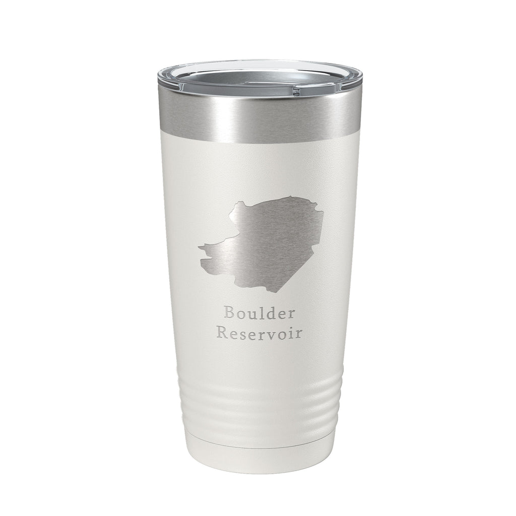 Boulder Reservoir Tumbler Lake Map Travel Mug Insulated Laser Engraved Coffee Cup Colorado 20 oz