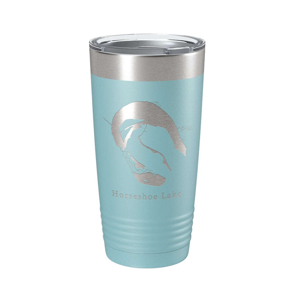 Horseshoe Porter & Mud Lakes Map Tumbler Travel Mug Insulated Laser Engraved Coffee Cup Arkansas 20 oz