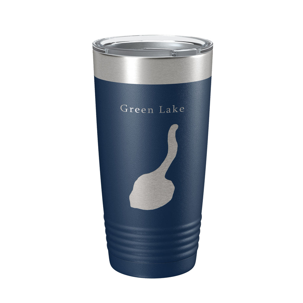 Green Lake Map Tumbler Travel Mug Insulated Laser Engraved Coffee Cup New York 20 oz