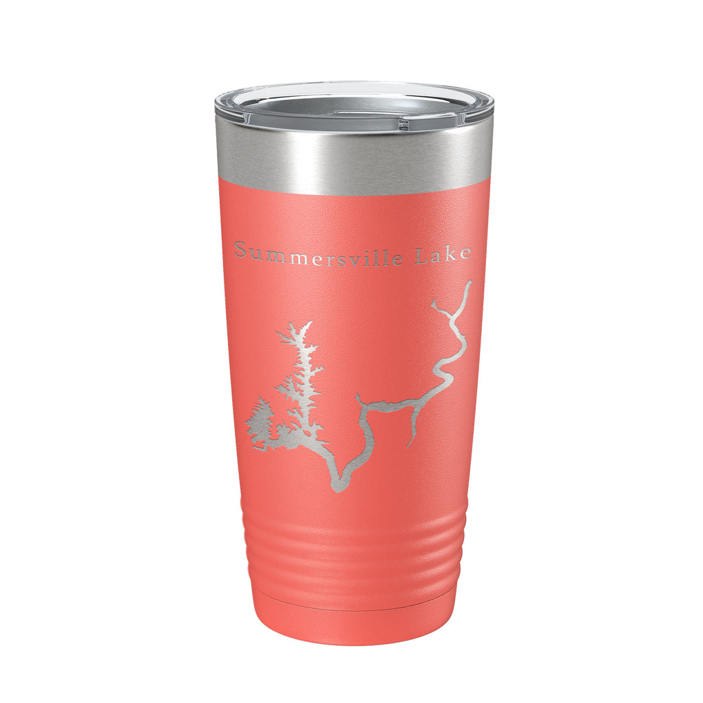 Summersville Lake Map Tumbler Travel Mug Insulated Laser Engraved Coffee Cup West Virginia 20 oz