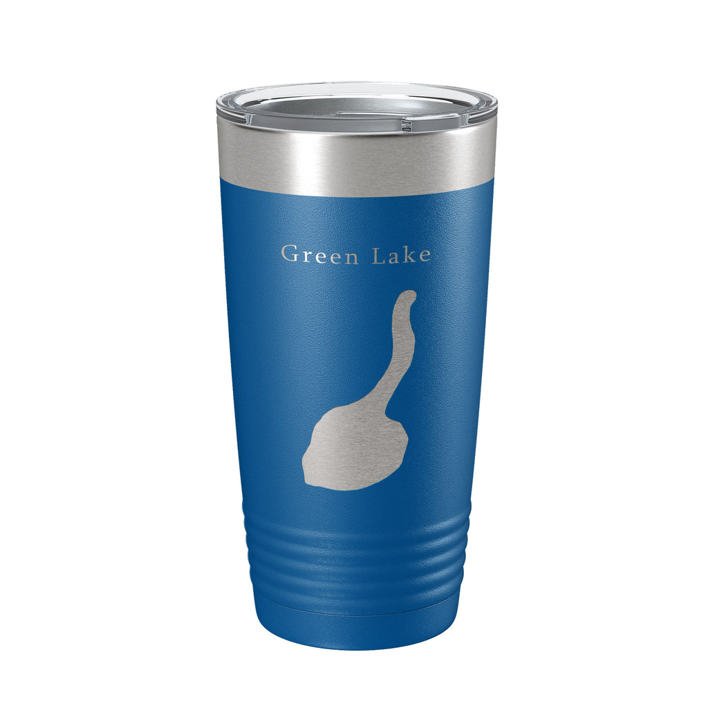 Green Lake Map Tumbler Travel Mug Insulated Laser Engraved Coffee Cup New York 20 oz