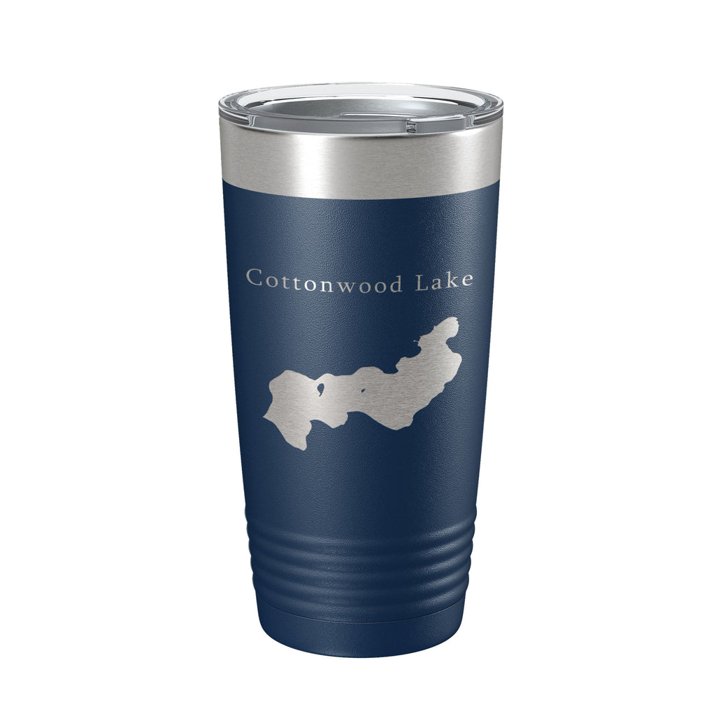 Cottonwood Lake Map Tumbler Travel Mug Insulated Laser Engraved Coffee Cup Alaska 20 oz
