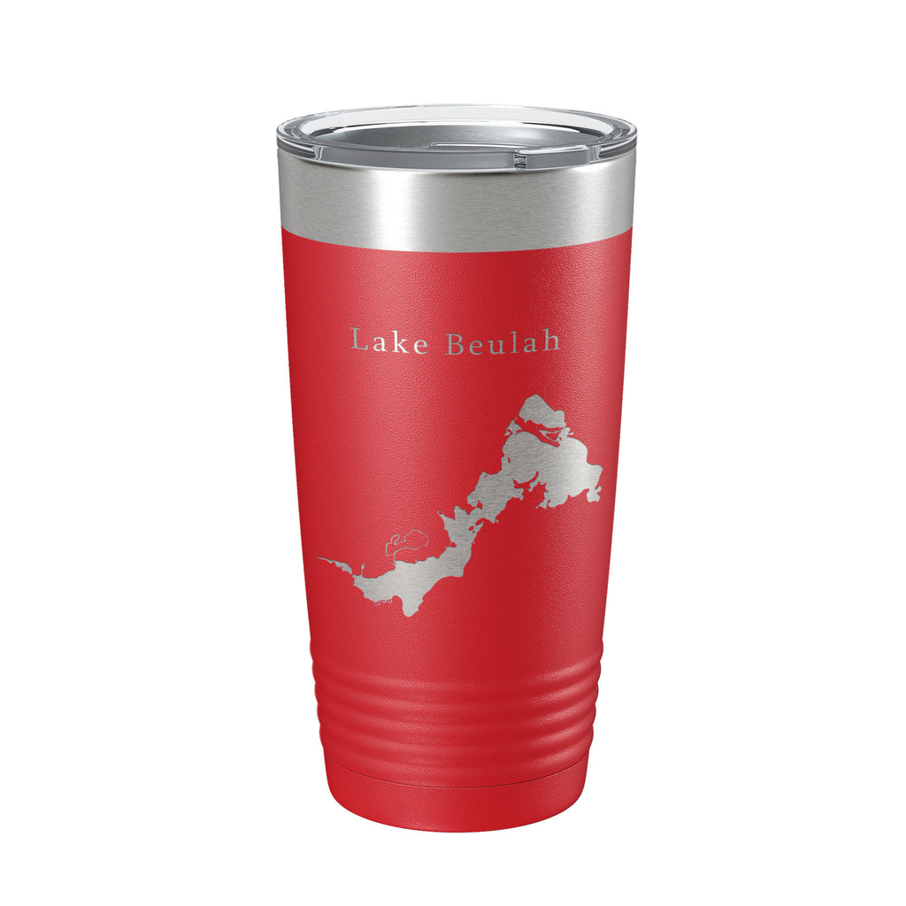 Lake Beulah Map Tumbler Travel Mug Insulated Laser Engraved Coffee Cup Wisconsin 20 oz