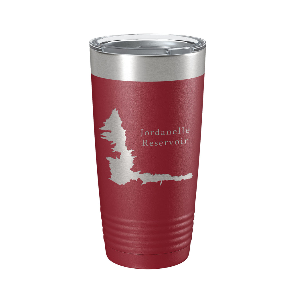 Jordanelle Reservoir Tumbler Lake Map Travel Mug Insulated Laser Engraved Coffee Cup Utah 20 oz