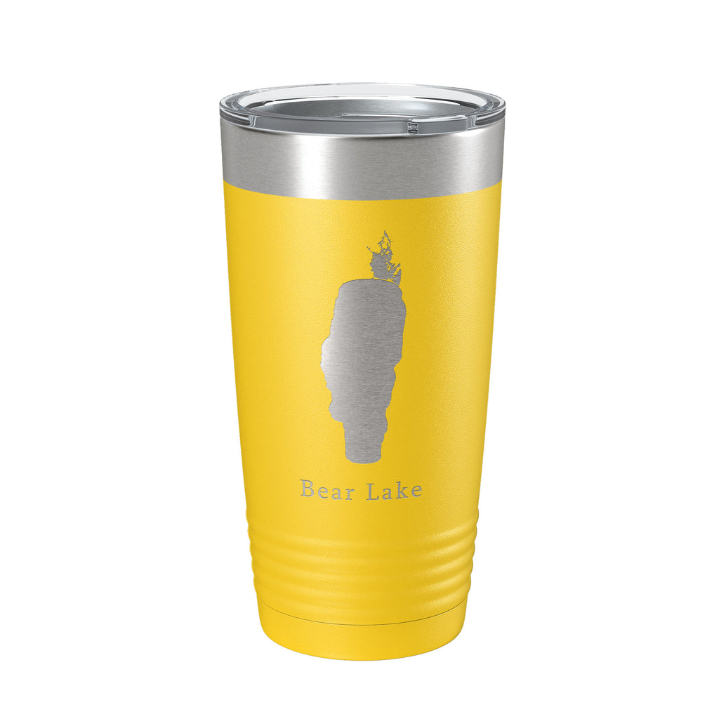 Bear & Mud Lakes Map Tumbler Travel Mug Insulated Laser Engraved Coffee Cup Idaho 20 oz
