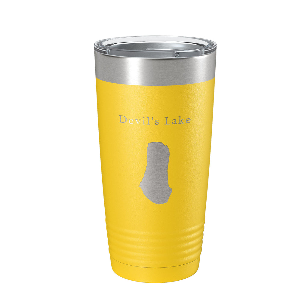 Devil's Lake Spirit Map Tumbler Travel Mug Insulated Laser Engraved Coffee Cup Baraboo Wisconsin 20 oz