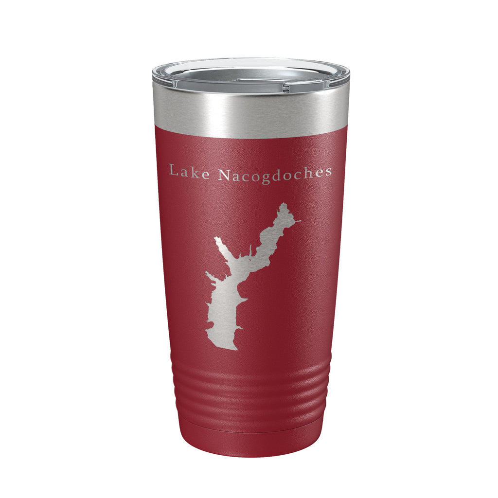 Lake Nacogdoches Map Tumbler Travel Mug Insulated Laser Engraved Coffee Cup Texas 20 oz
