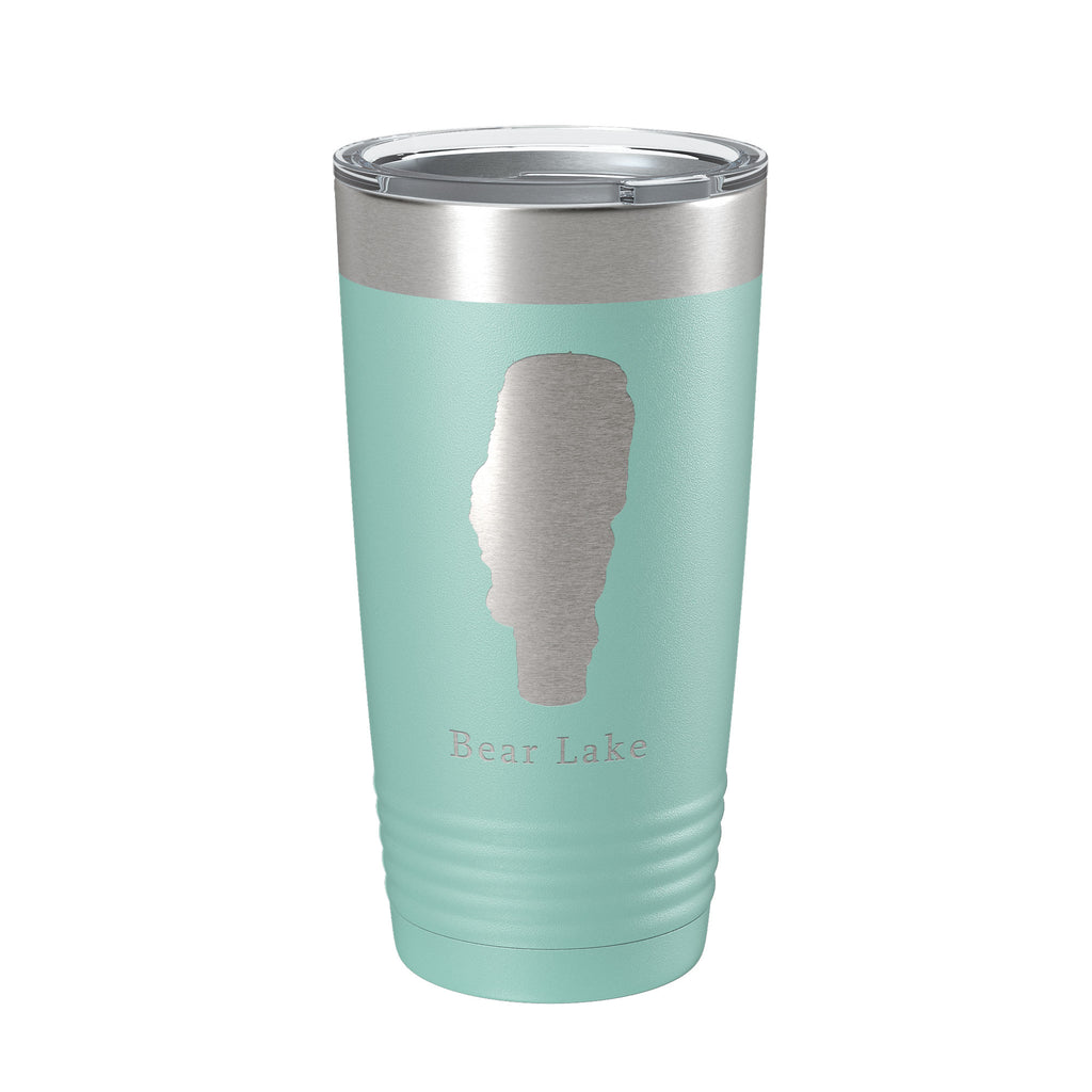 Bear Lake Map Tumbler Travel Mug Insulated Laser Engraved Coffee Cup Idaho 20 oz