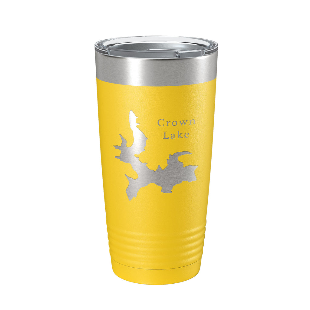 Crown Lake Map Tumbler Travel Mug Insulated Laser Engraved Coffee Cup Arkansas 20 oz