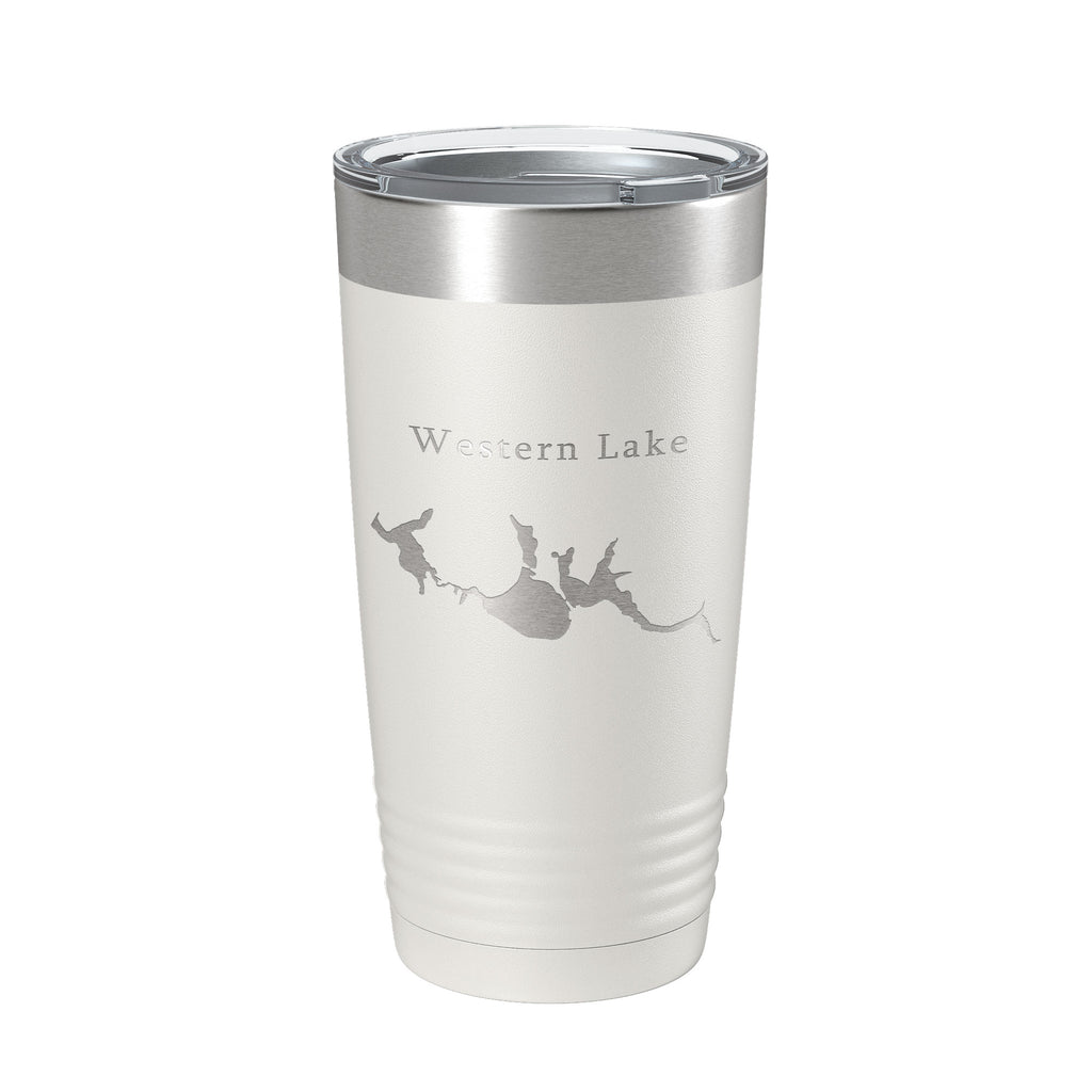 Western Lake Map Tumbler Travel Mug Insulated Laser Engraved Coffee Cup Florida 20 oz