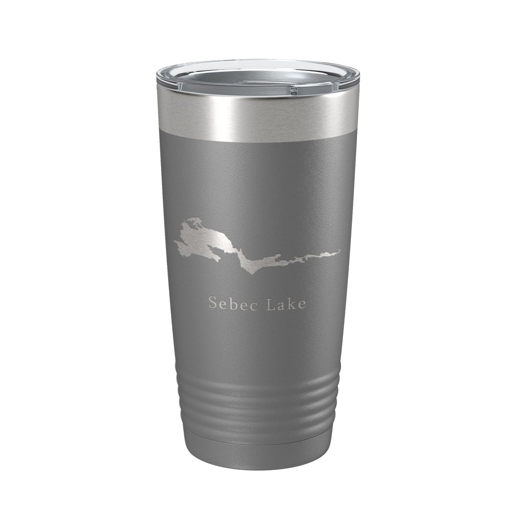 Sebec Lake Map Tumbler Travel Mug Insulated Laser Engraved Coffee Cup Maine 20 oz