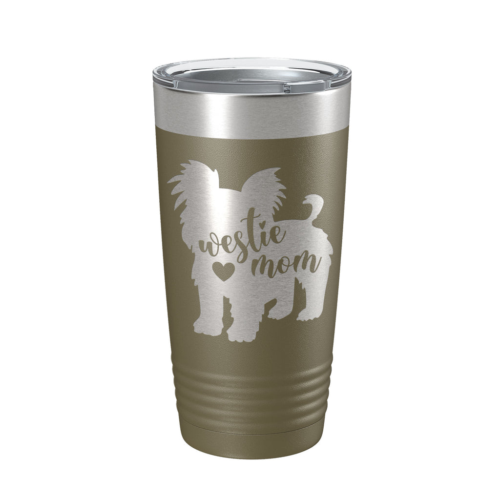 Westie Dog Mom Tumbler West Highland White Terrier Travel Mug Gift Insulated Laser Engraved Coffee Cup 20 oz