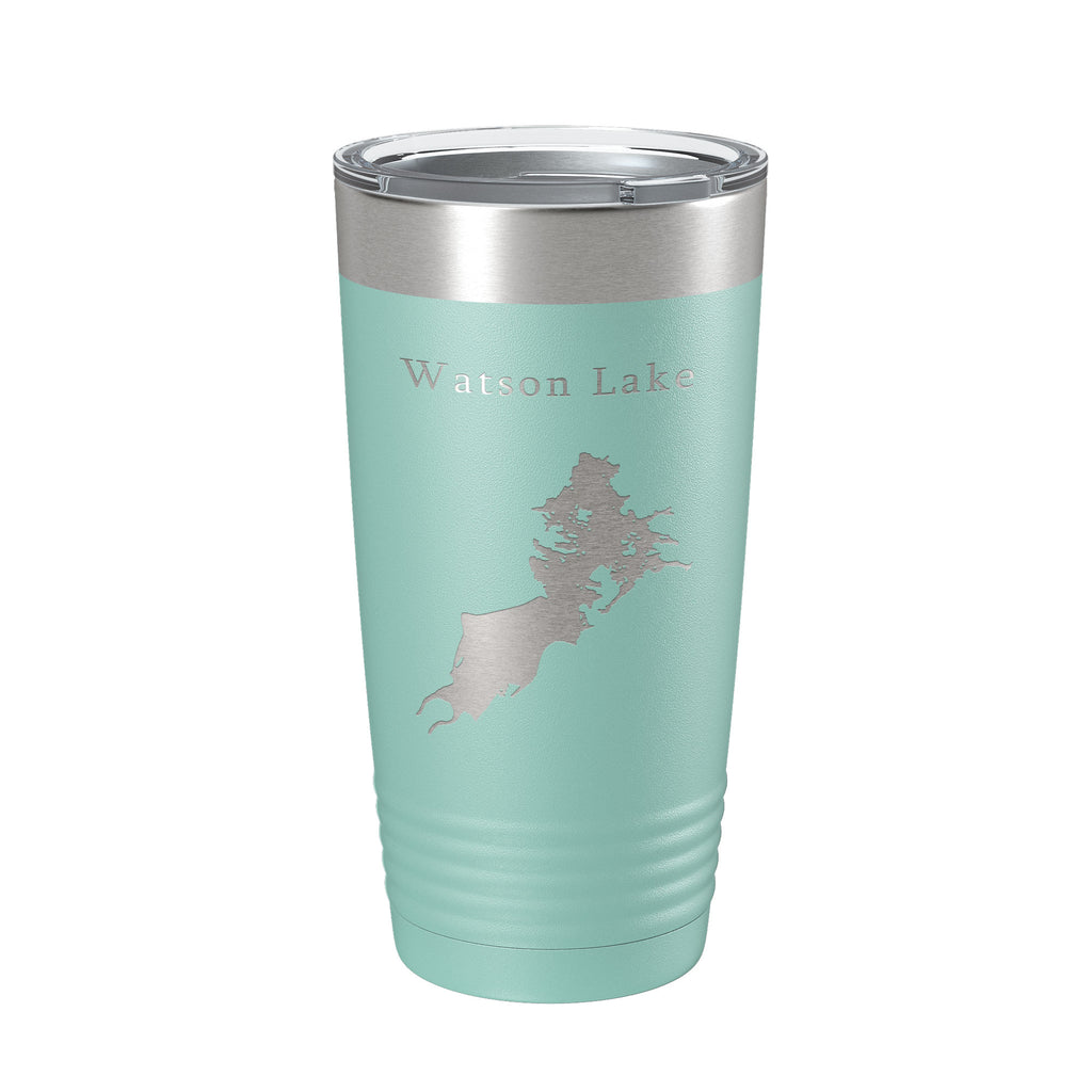 Watson Lake Map Tumbler Travel Mug Insulated Laser Engraved Coffee Cup Arizona 20 oz