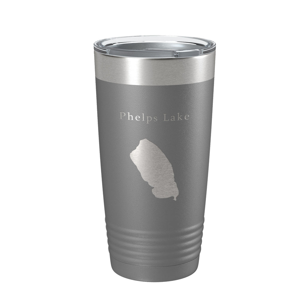Phelps Lake Map Tumbler Travel Mug Insulated Laser Engraved Coffee Cup Wyoming 20 oz