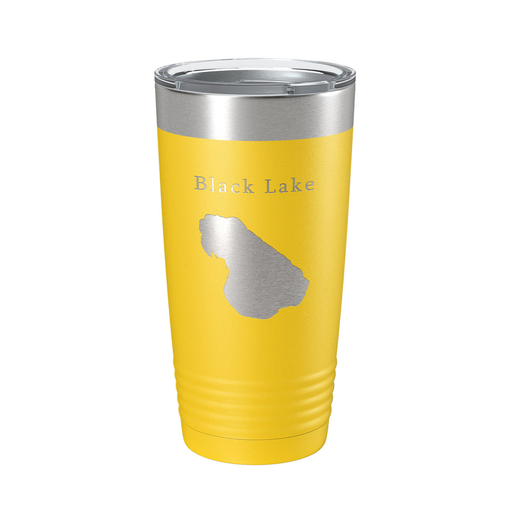 Black Lake Map Tumbler Travel Mug Insulated Laser Engraved Coffee Cup Michigan 20 oz