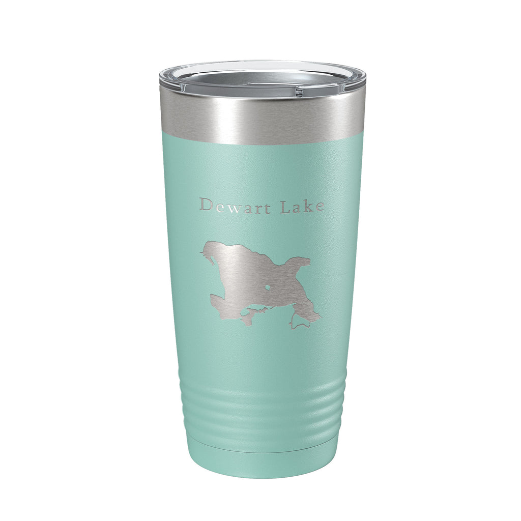 Dewart Lake Map Tumbler Travel Mug Insulated Laser Engraved Coffee Cup Indiana 20 oz