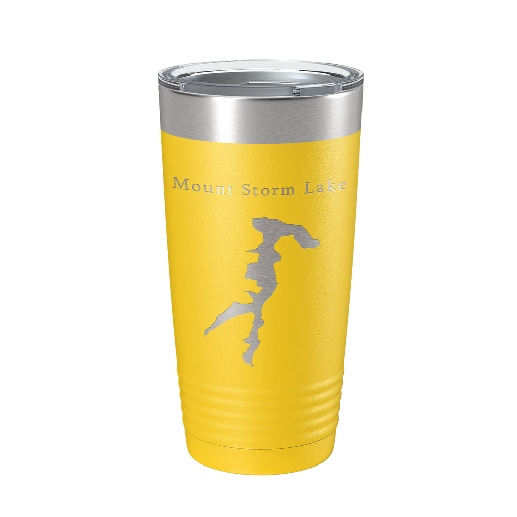 Mount Storm Lake Map Tumbler Travel Mug Insulated Laser Engraved Coffee Cup West Virginia 20 oz