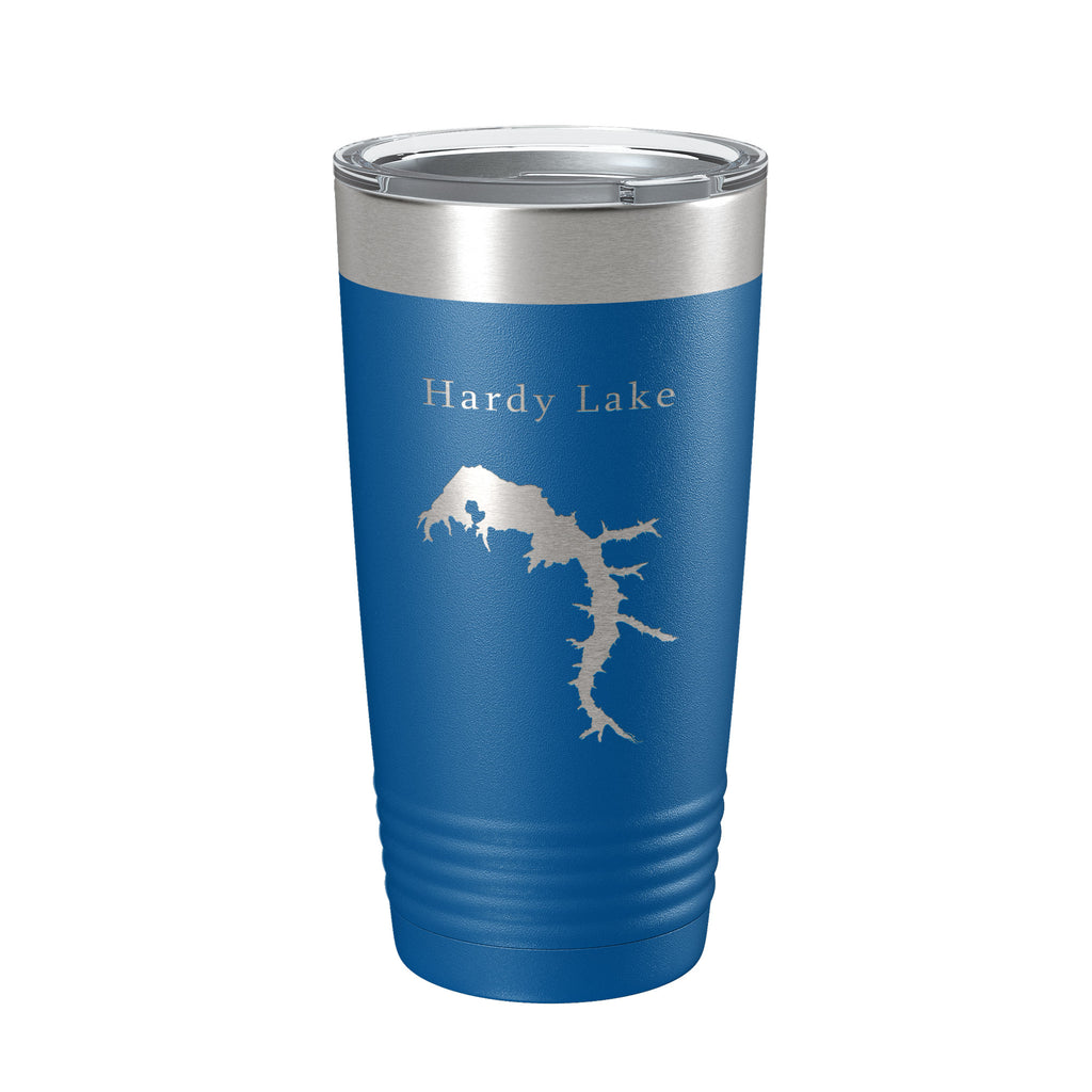 Hardy Lake Map Tumbler Travel Mug Insulated Laser Engraved Coffee Cup Indiana 20 oz