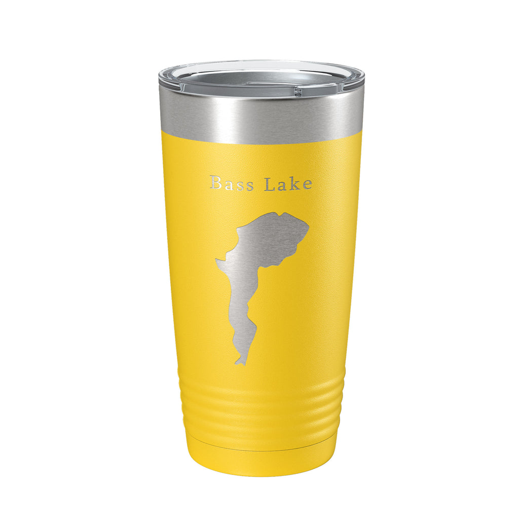 Bass Lake Map Tumbler Travel Mug Insulated Laser Engraved Coffee Cup North Carolina 20 oz