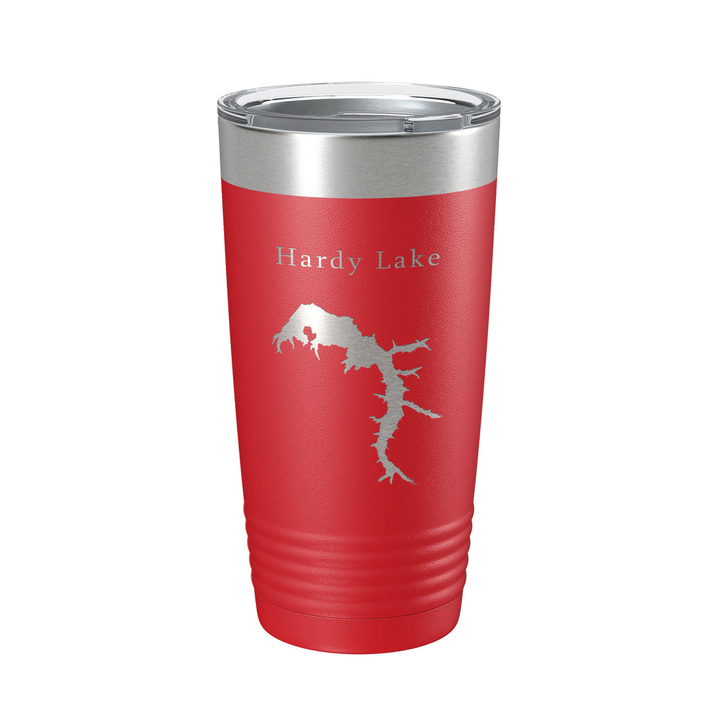 Hardy Lake Map Tumbler Travel Mug Insulated Laser Engraved Coffee Cup Indiana 20 oz