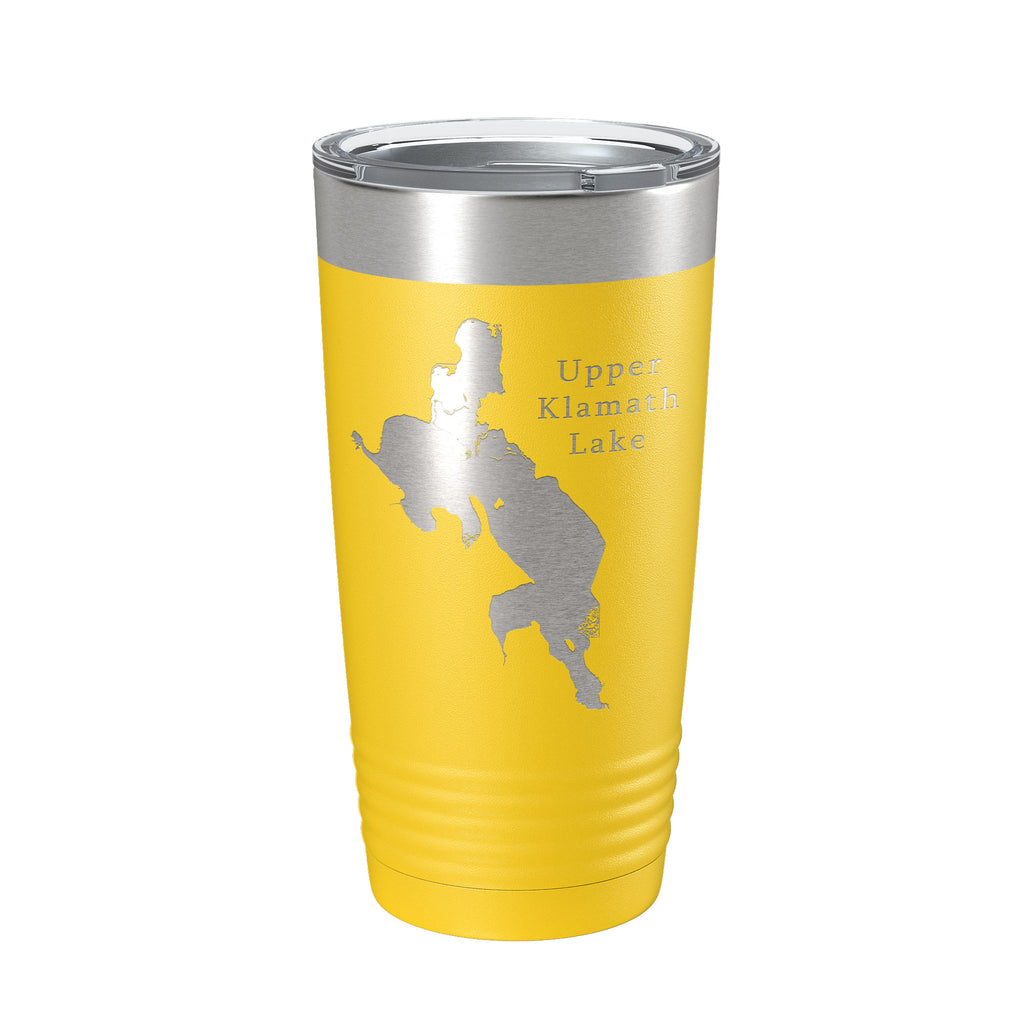 Upper Klamath Lake Map Tumbler Travel Mug Insulated Laser Engraved Coffee Cup Oregon 20 oz