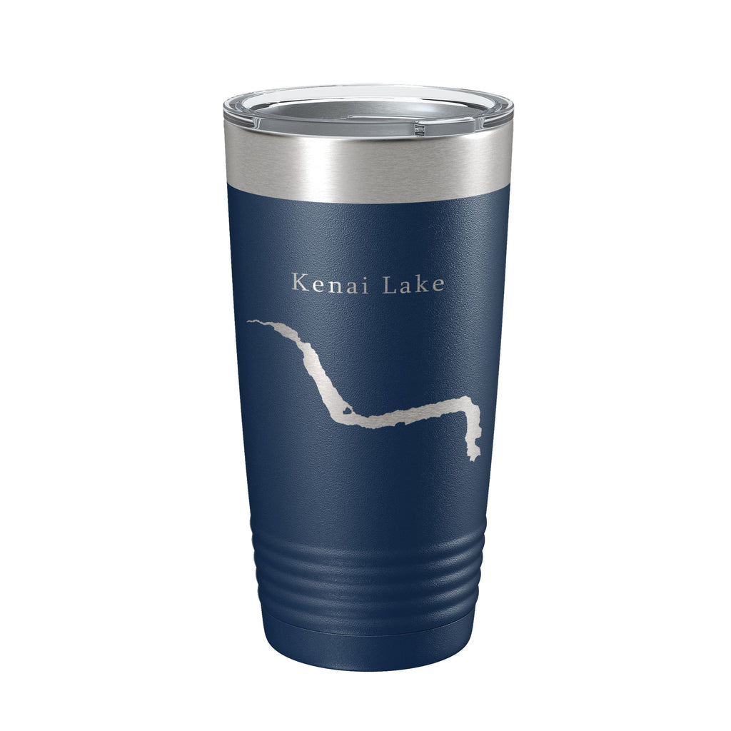 Kenai Lake Map Tumbler Travel Mug Insulated Laser Engraved Coffee Cup Alaska 20 oz