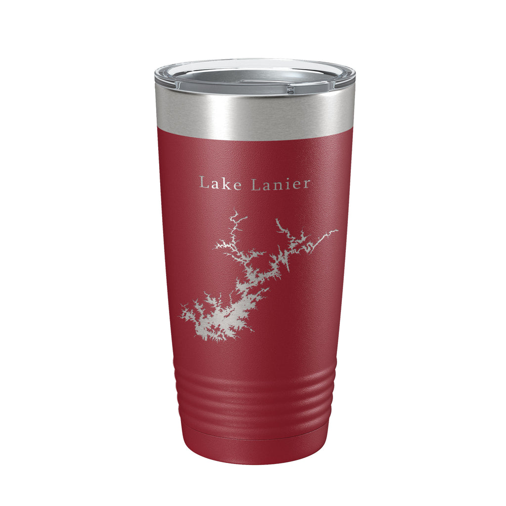 Lake Lanier Map Tumbler Travel Mug Insulated Laser Engraved Coffee Cup Sidney Georgia 20 oz