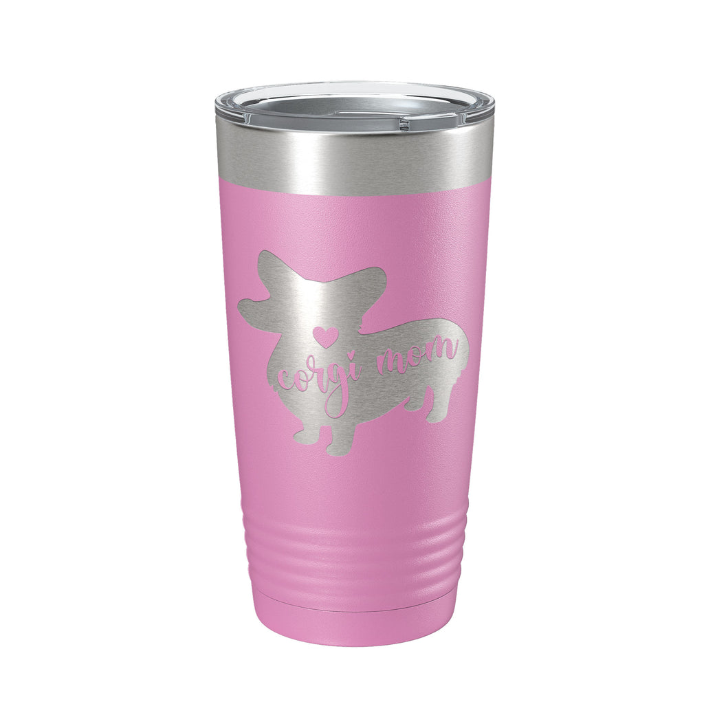 Corgi Mom Tumbler Dog Travel Mug Gift Insulated Laser Engraved Coffee Cup 20 oz