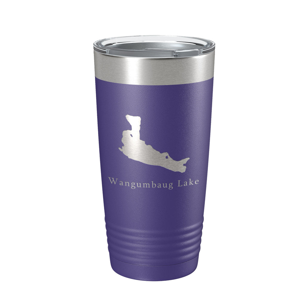 Wangumbaug Lake Map Tumbler Travel Mug Insulated Laser Engraved Coffee Cup Connecticut 20 oz