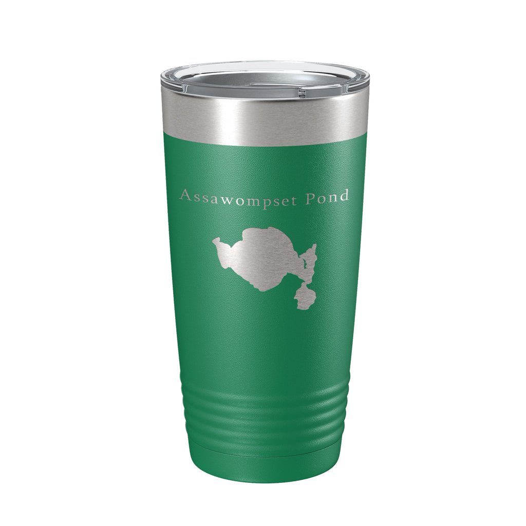 Assawompset Pond Tumbler Lake Map Travel Mug Insulated Laser Engraved Coffee Cup Massachusetts 20 oz
