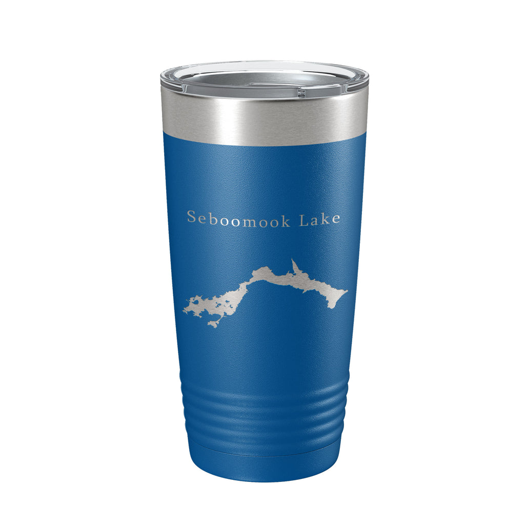 Seboomook Lake Map Tumbler Travel Mug Insulated Laser Engraved Coffee Cup Maine 20 oz