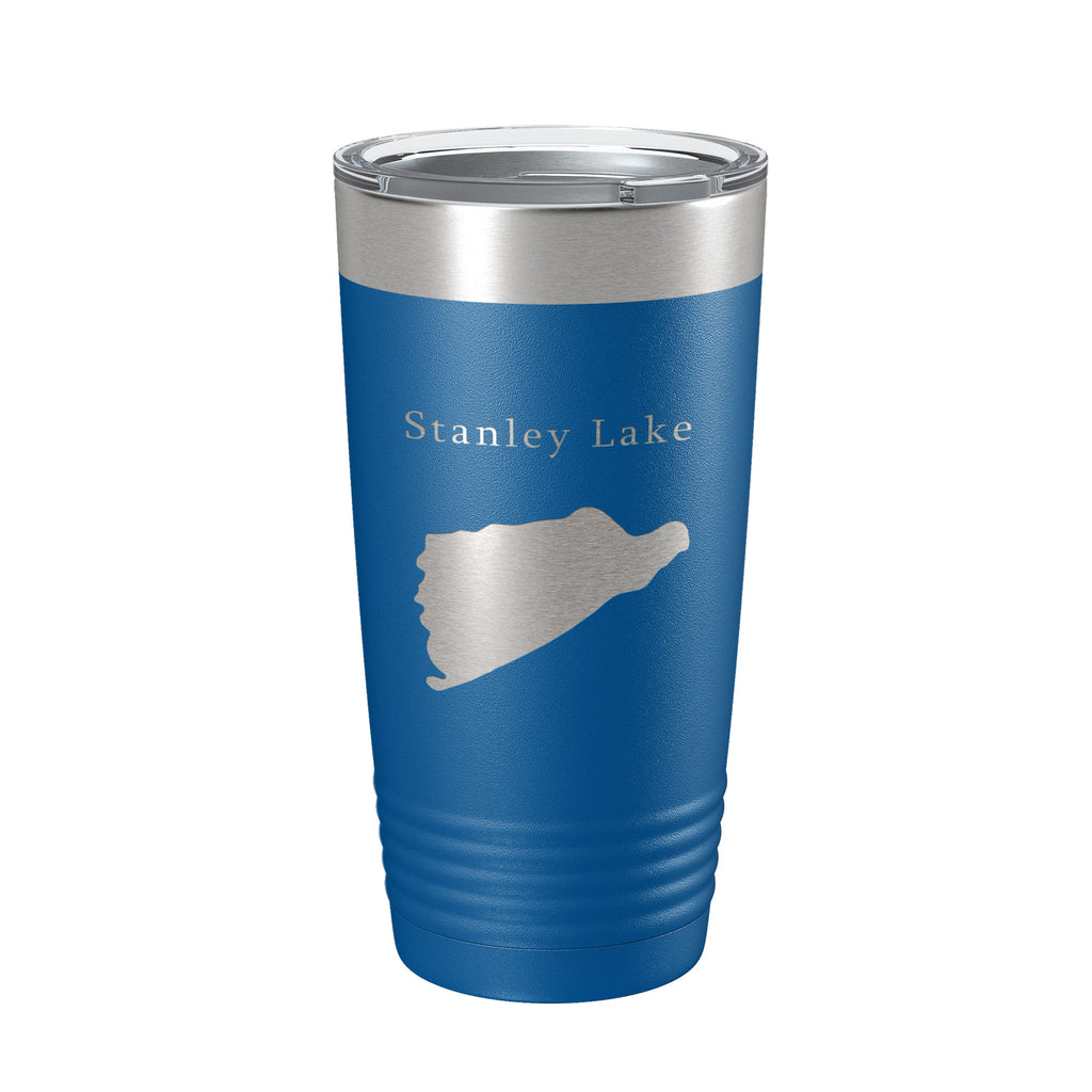 Stanley Lake Map Tumbler Travel Mug Insulated Laser Engraved Coffee Cup Idaho 20 oz