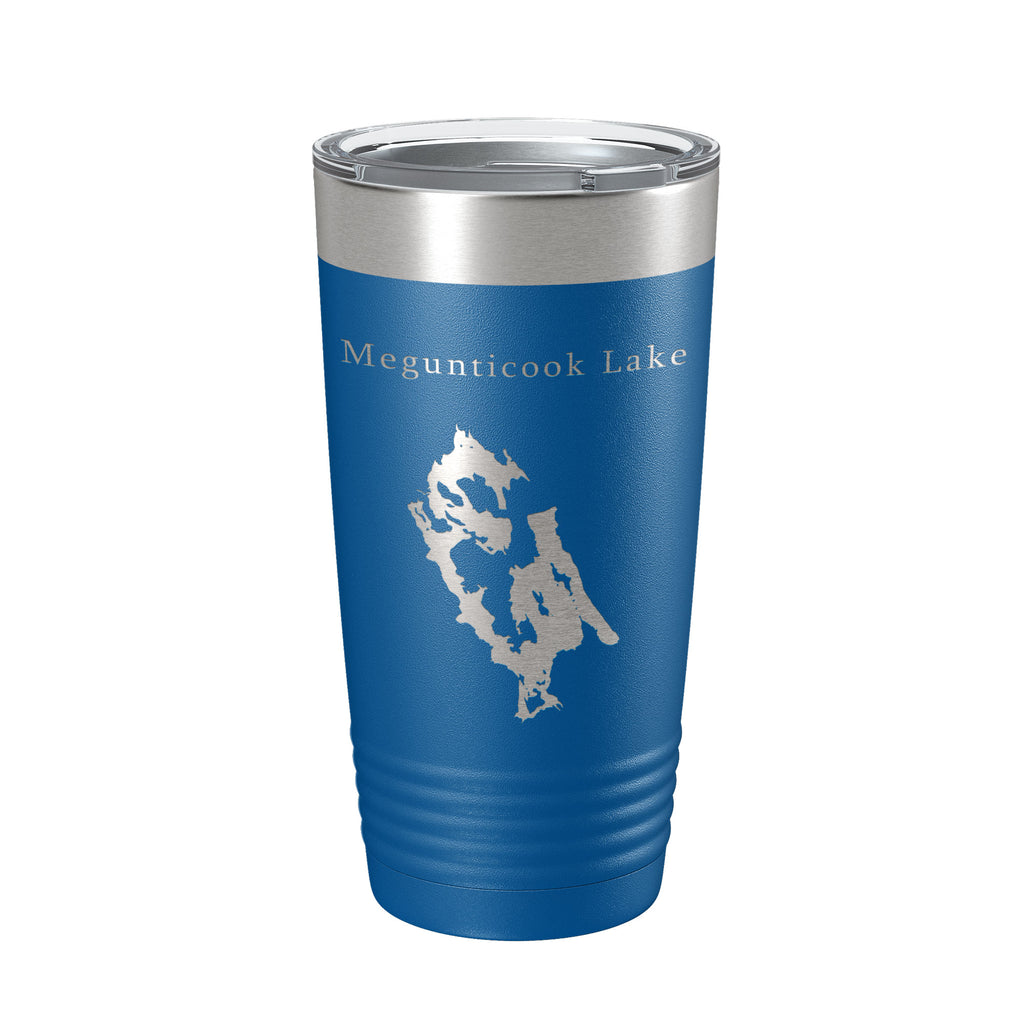 Megunticook Lake Map Tumbler Travel Mug Insulated Laser Engraved Coffee Cup Maine 20 oz