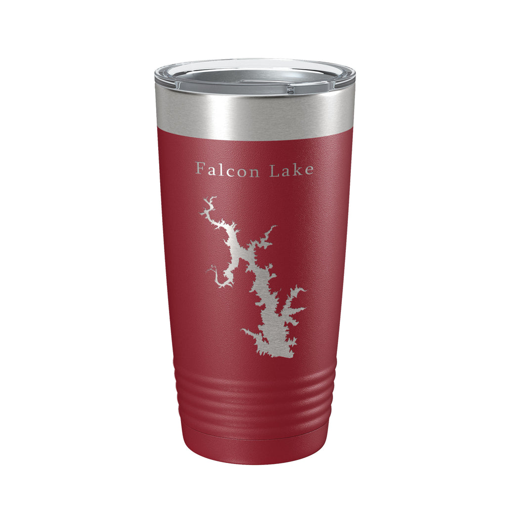 Falcon Lake International Reservoir Lago Map Tumbler Travel Mug Insulated Laser Engraved Coffee Cup Texas 20 oz
