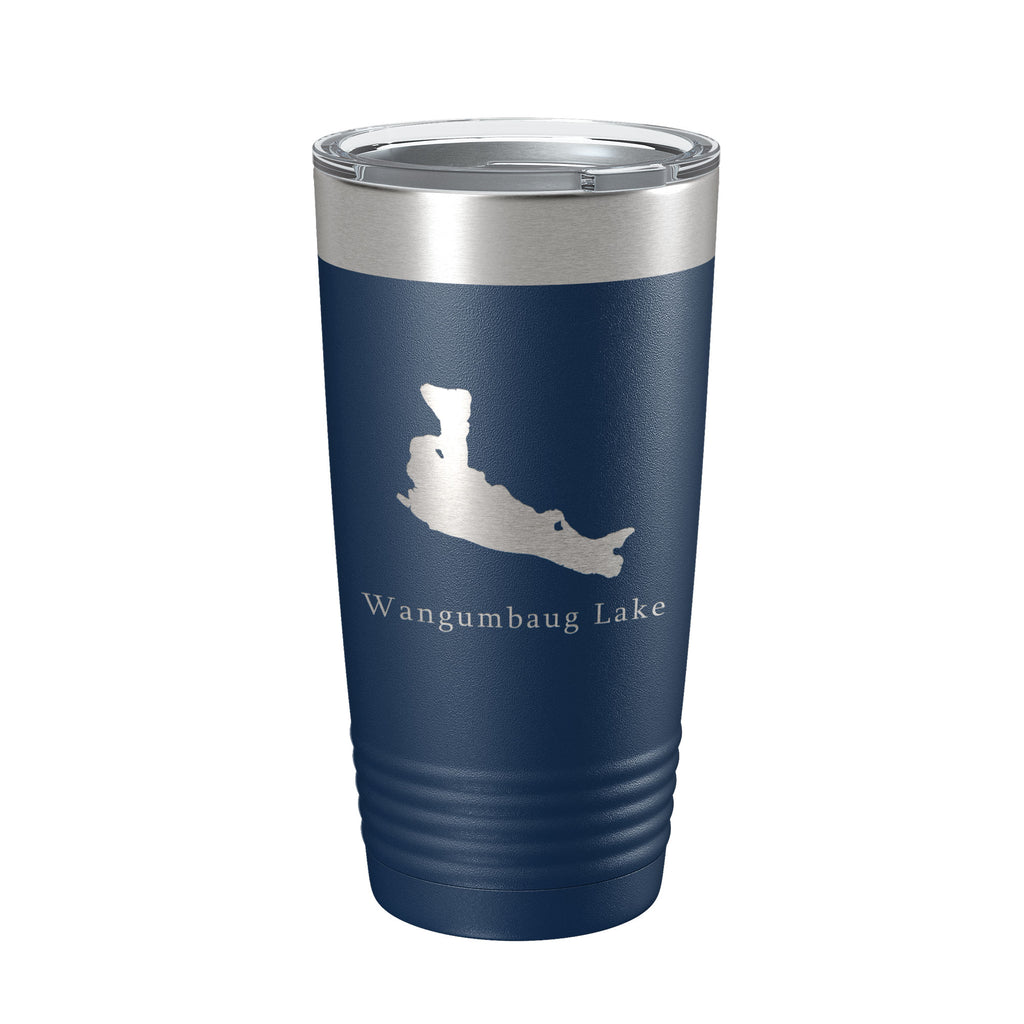 Wangumbaug Lake Map Tumbler Travel Mug Insulated Laser Engraved Coffee Cup Connecticut 20 oz