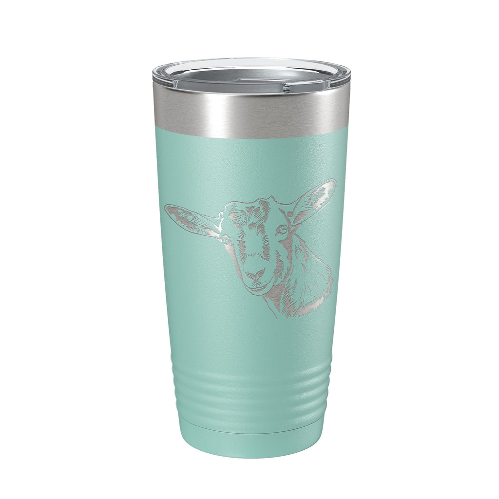 Goat Face Tumbler Goat Farmer Travel Mug Insulated Laser Engraved Coffee Cup Gift 4H 20 oz
