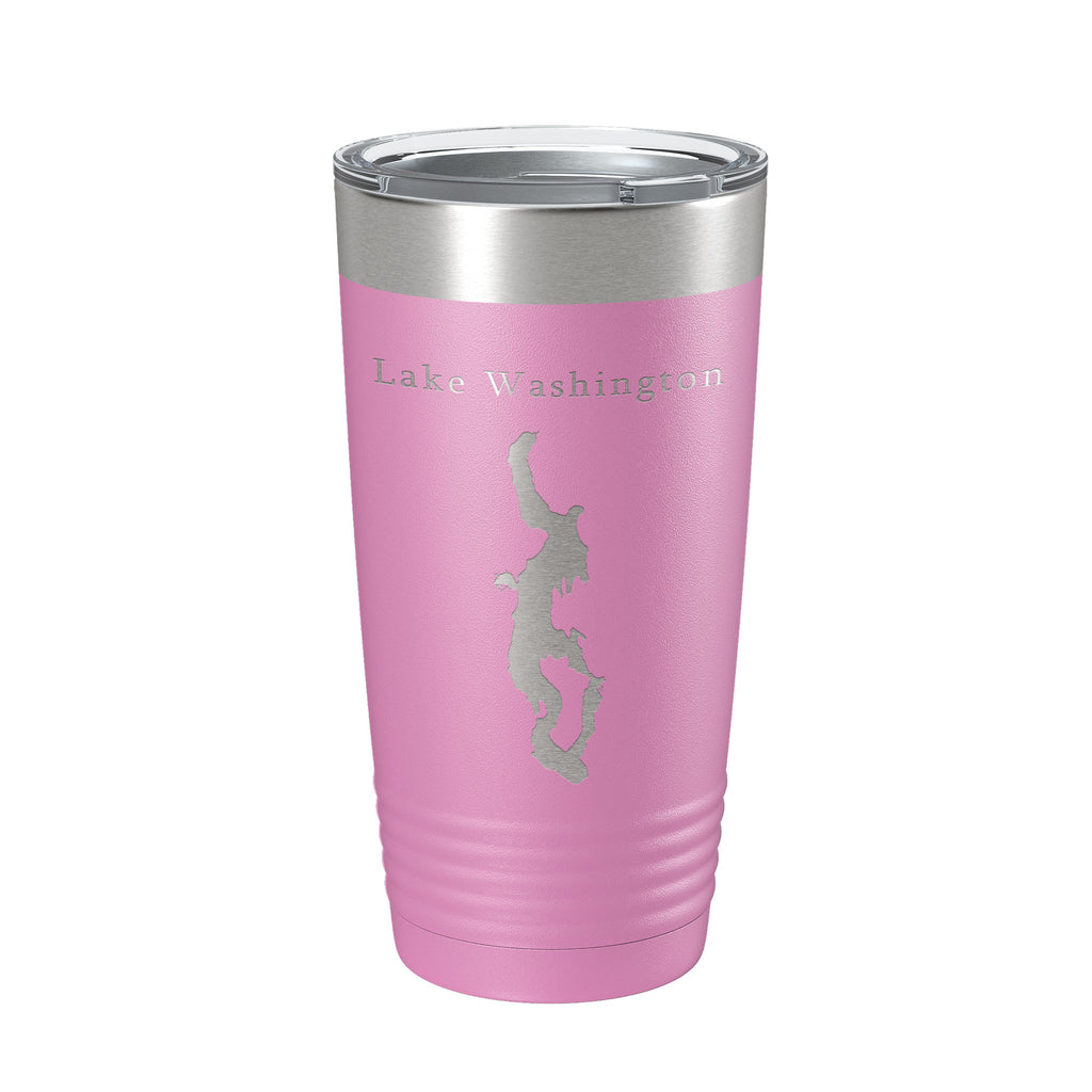 Lake Washington Map Tumbler Travel Mug Insulated Laser Engraved Coffee Cup Seattle Bellevue Washington 20 oz