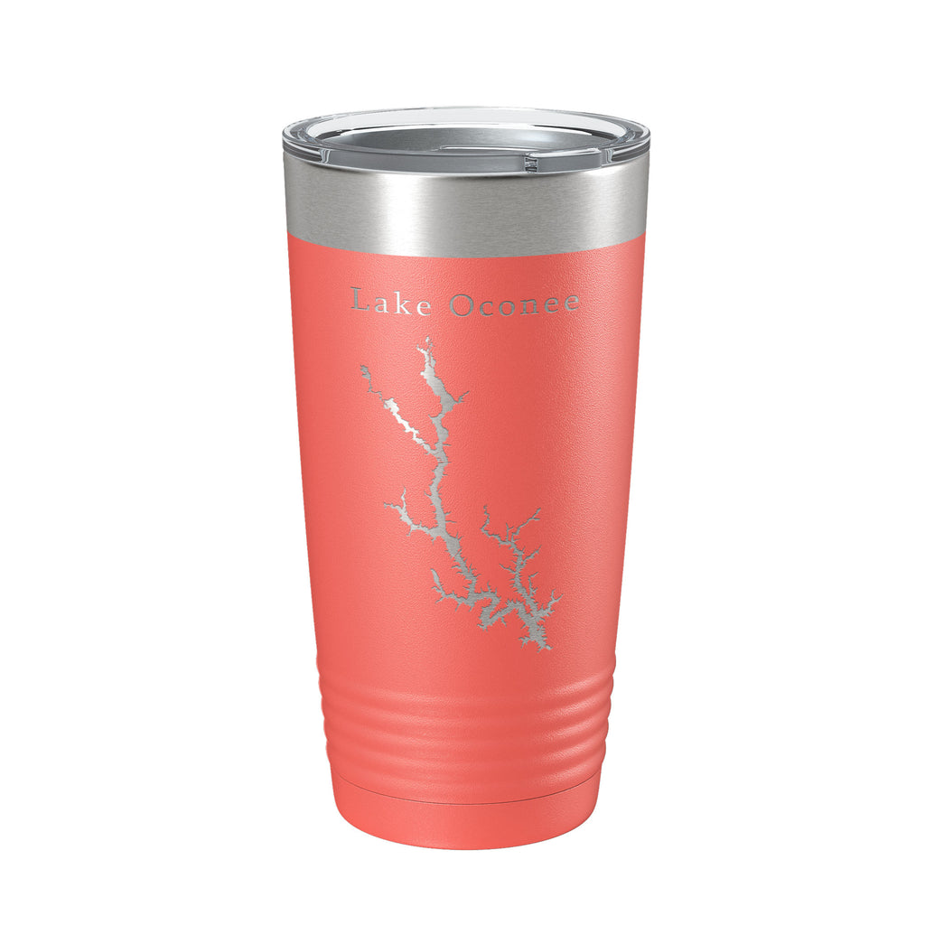 Lake Oconee Map Tumbler Travel Mug Insulated Laser Engraved Coffee Cup Georgia 20 oz