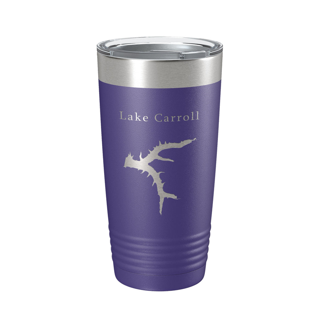 Lake Carroll Map Tumbler Travel Mug Insulated Laser Engraved Coffee Cup Illinois 20 oz