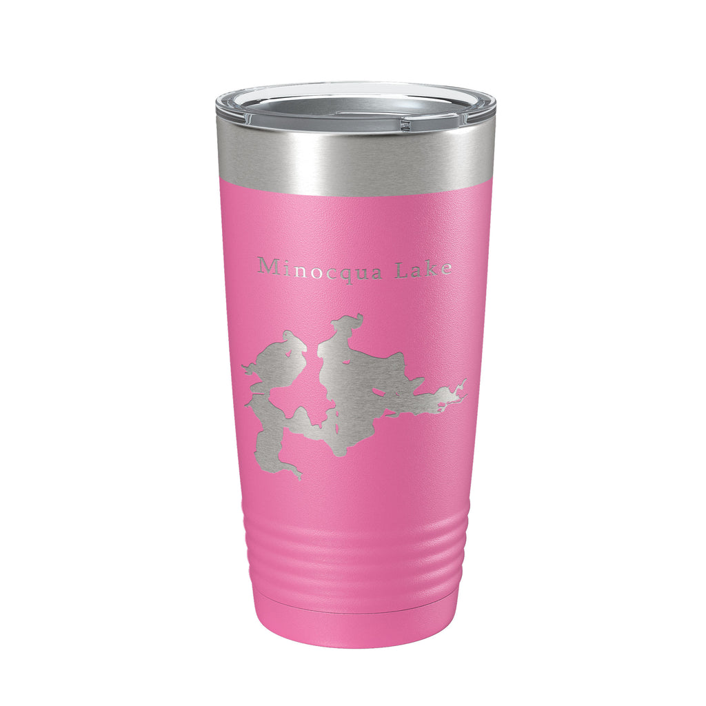 Minocqua Lake Map Tumbler Travel Mug Insulated Laser Engraved Coffee Cup Wisconsin 20 oz