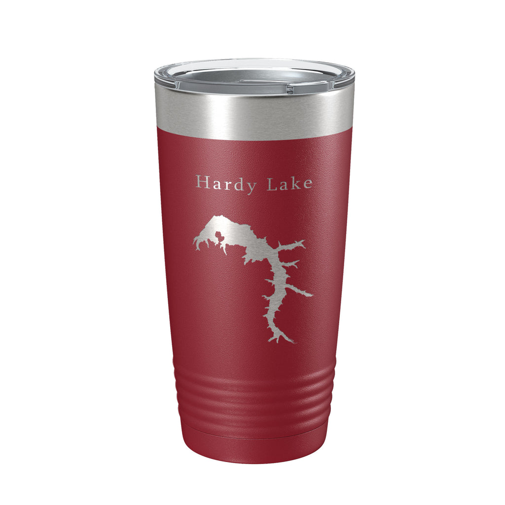 Hardy Lake Map Tumbler Travel Mug Insulated Laser Engraved Coffee Cup Indiana 20 oz