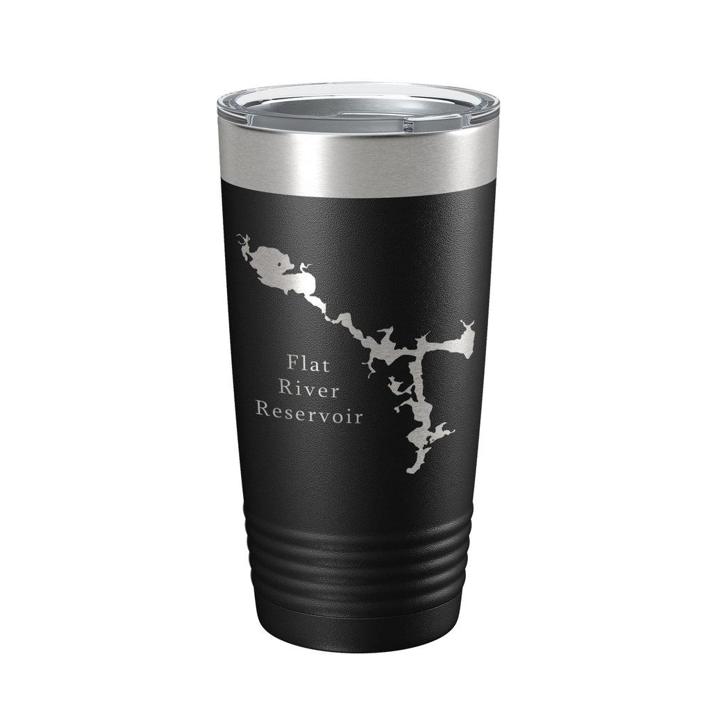 Flat River Reservoir Tumbler Lake Map Travel Mug Insulated Laser Engraved Coffee Cup Rhode Island 20 oz