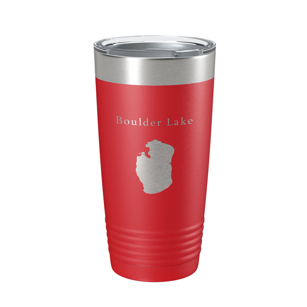 Boulder Lake Map Tumbler Travel Mug Insulated Laser Engraved Coffee Cup Wisconsin 20 oz
