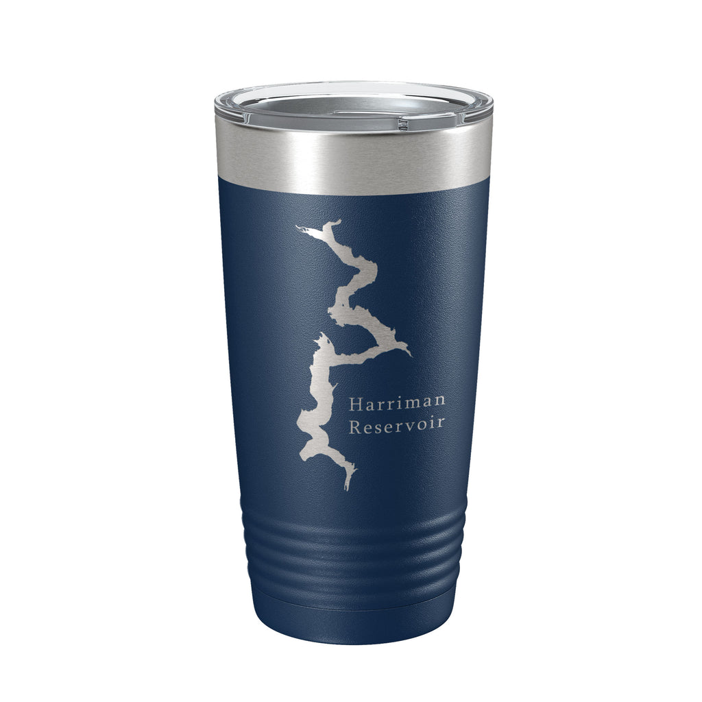Harriman Reservoir Lake Map Tumbler Travel Mug Insulated Laser Engraved Coffee Cup Whitingham Vermont 20 oz