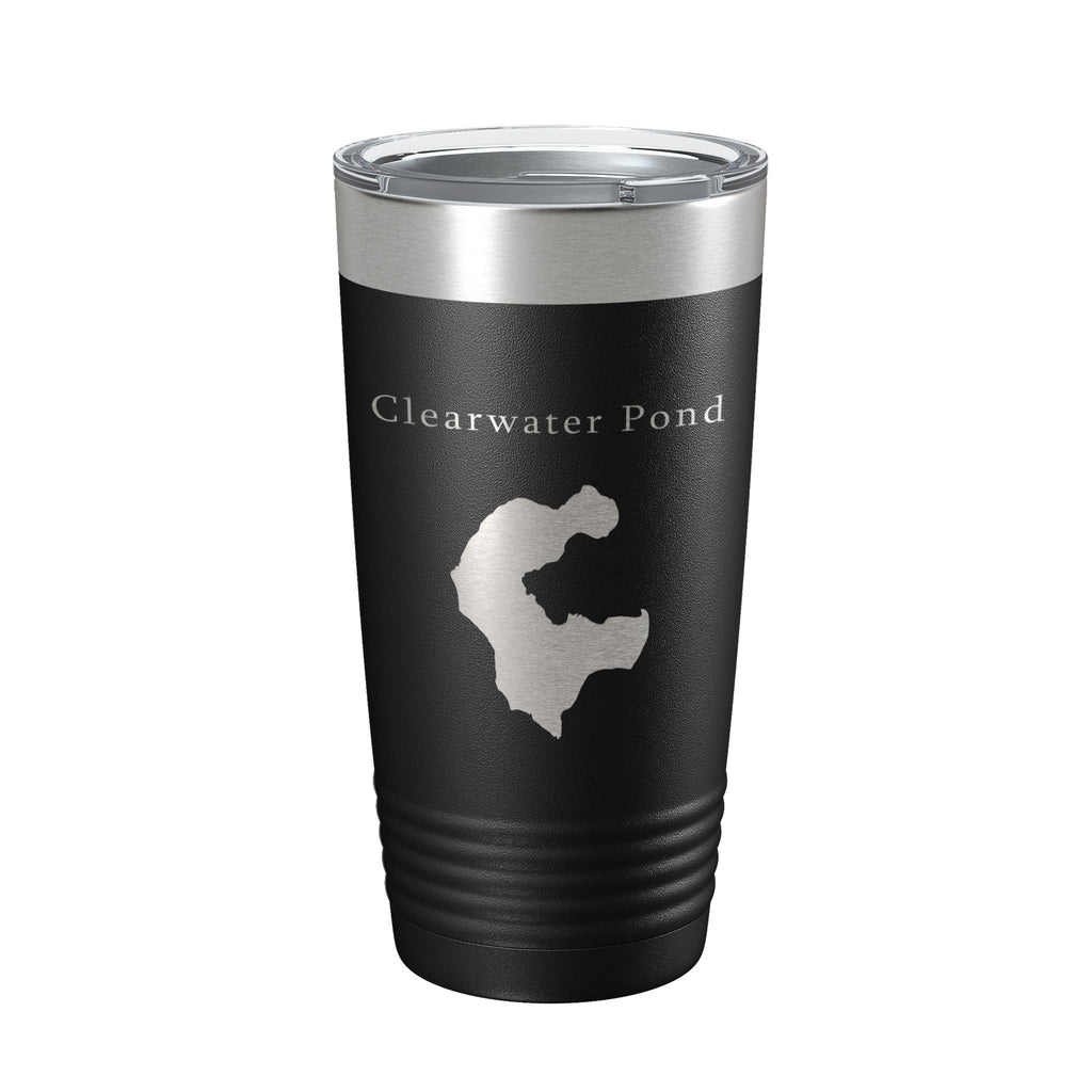 Clearwater Pond Lake Map Tumbler Travel Mug Insulated Laser Engraved Coffee Cup Maine 20 oz