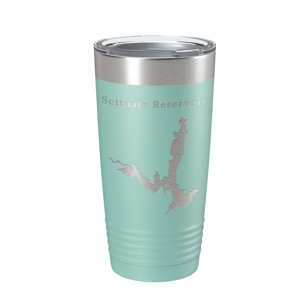 Scituate Reservoir Tumbler Lake Map Travel Mug Insulated Laser Engraved Coffee Cup Providence Rhode Island 20 oz