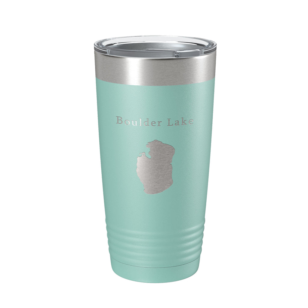 Boulder Lake Map Tumbler Travel Mug Insulated Laser Engraved Coffee Cup Wisconsin 20 oz