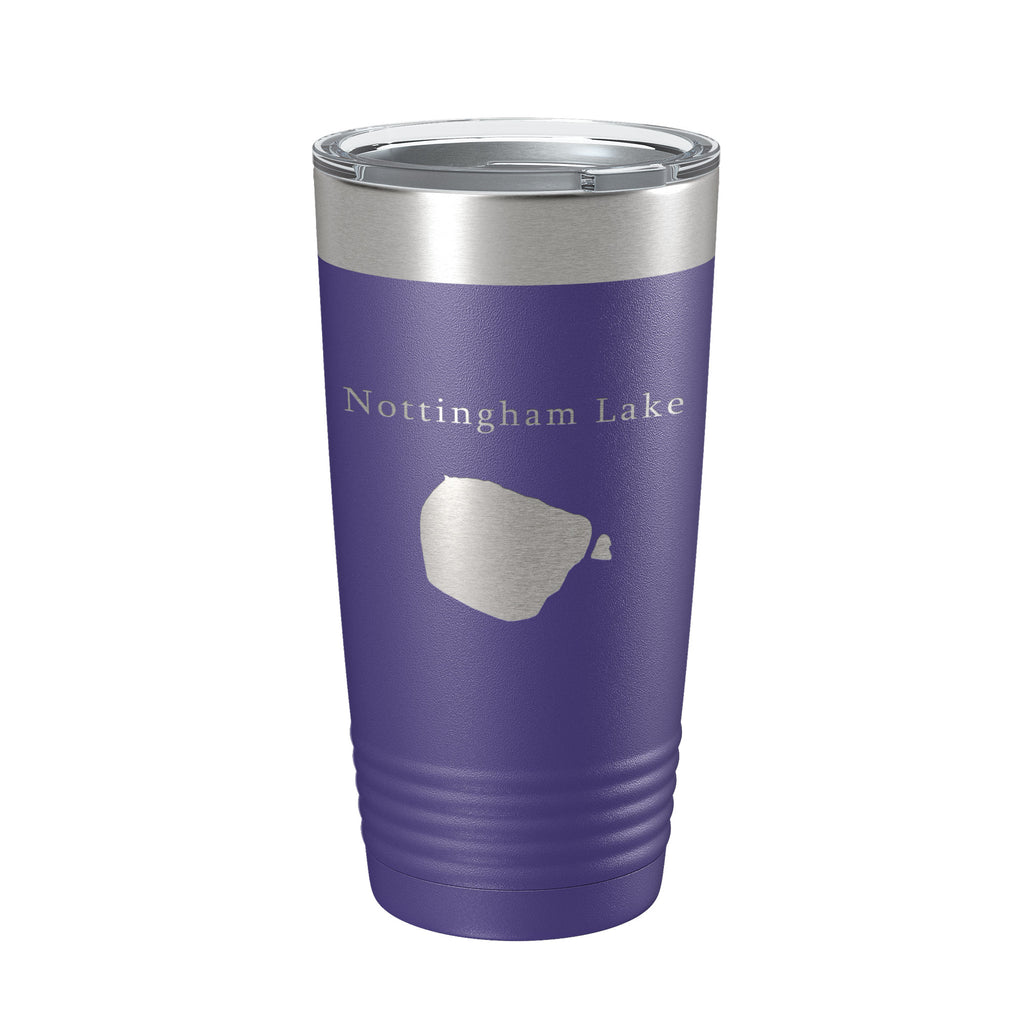 Nottingham Lake Map Tumbler Travel Mug Insulated Laser Engraved Coffee Cup Colorado 20 oz