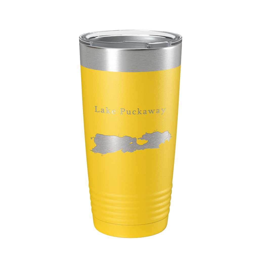 Lake Puckaway Map Tumbler Travel Mug Insulated Laser Engraved Coffee Cup Wisconsin 20 oz